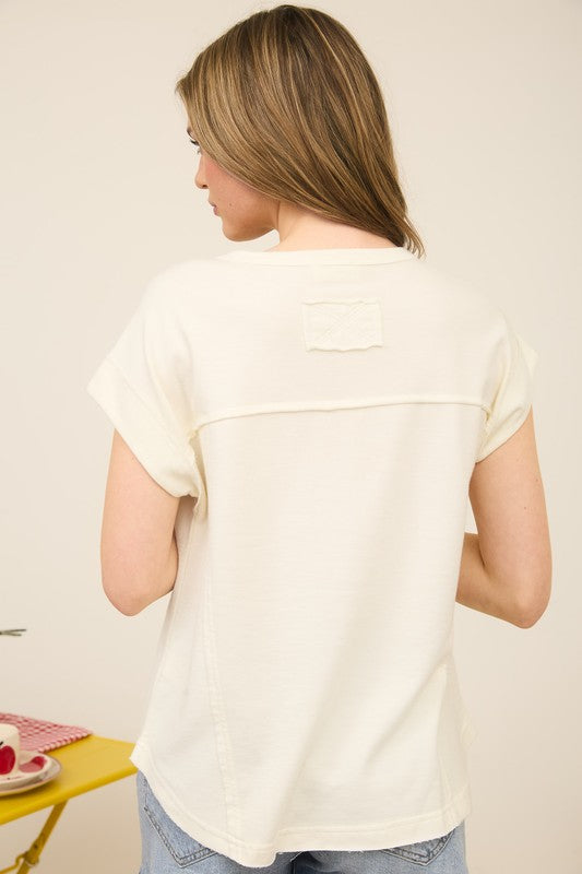 Summer Exposed Seam Henley