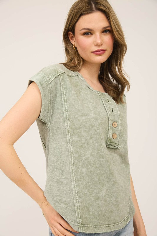 Summer Exposed Seam Henley