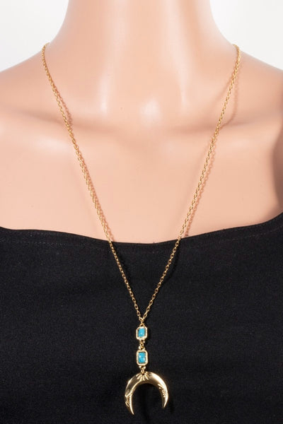 Western Crescent Necklace Long Necklace