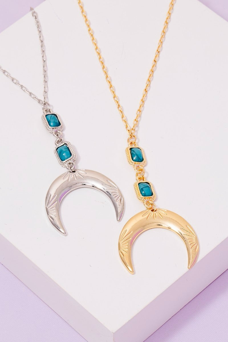 Western Crescent Necklace Long Necklace