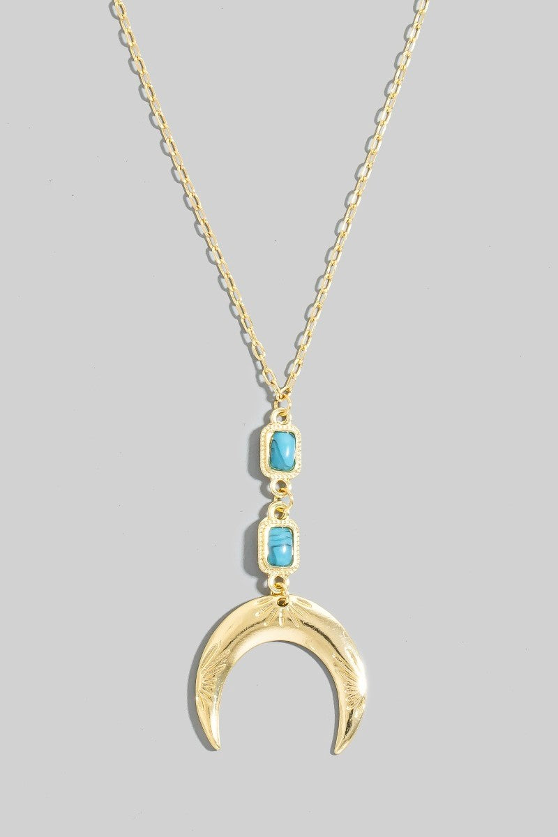 Western Crescent Necklace Long Necklace