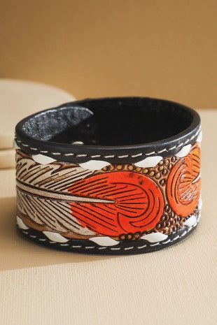 Western Tooled Snap Bracelet