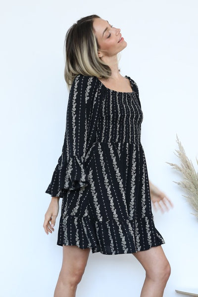 Midnight Meadow Sleeve Dress