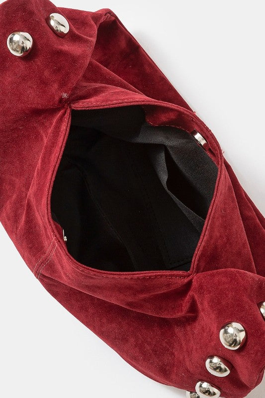 Studded Hobo Shoulder Bag