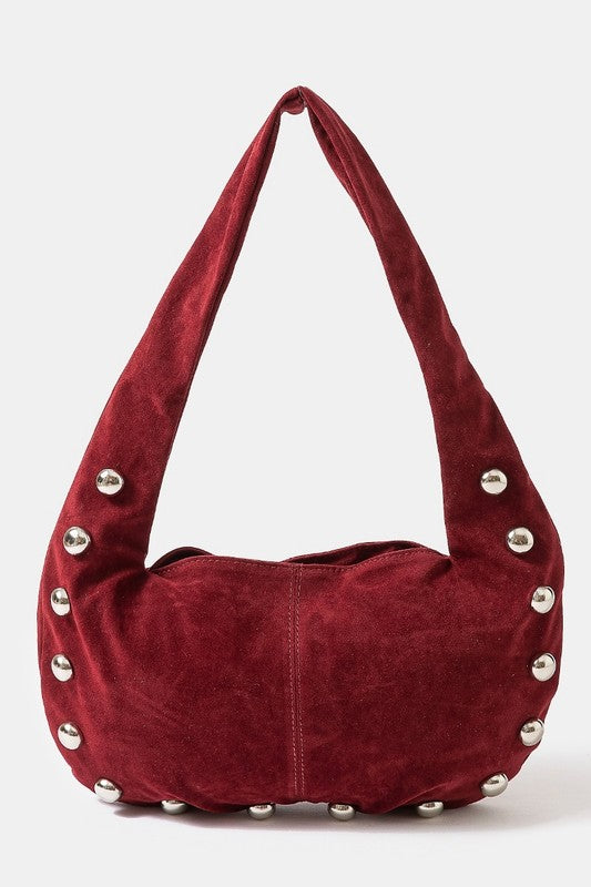 Studded Hobo Shoulder Bag