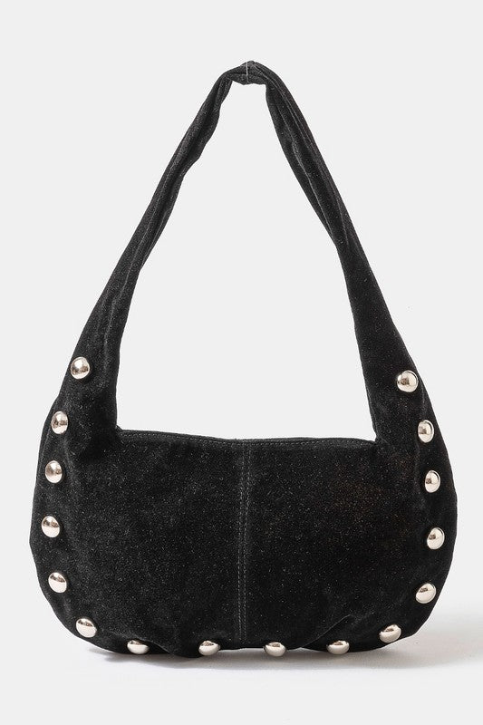 Studded Hobo Shoulder Bag