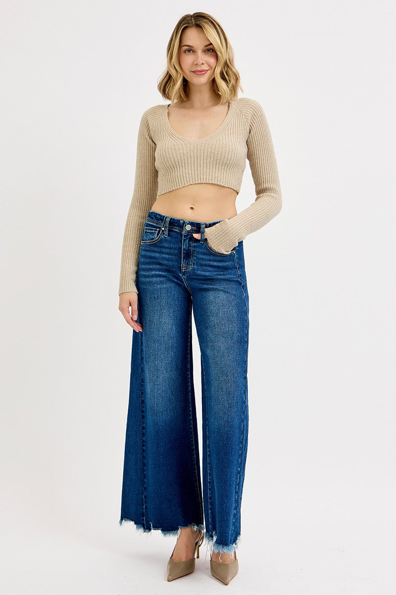 Bestie Wide Leg Panel Jeans by Risen