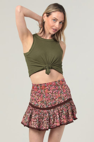 Cranberry Jam Mini Skirt