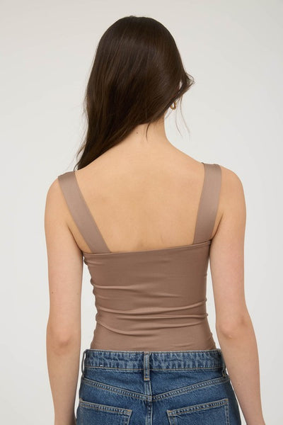 Taupe Frame Neckline Tank Top