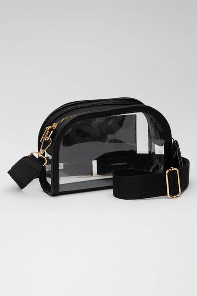 Faux Leather Transparent Crossbody Camera Bag