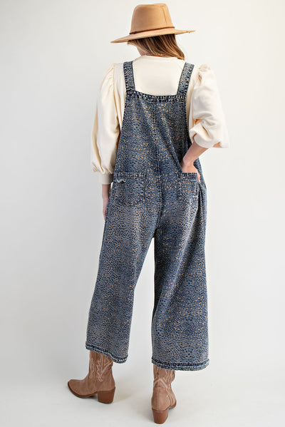 Blue Leopard Boho Overalls by Easel