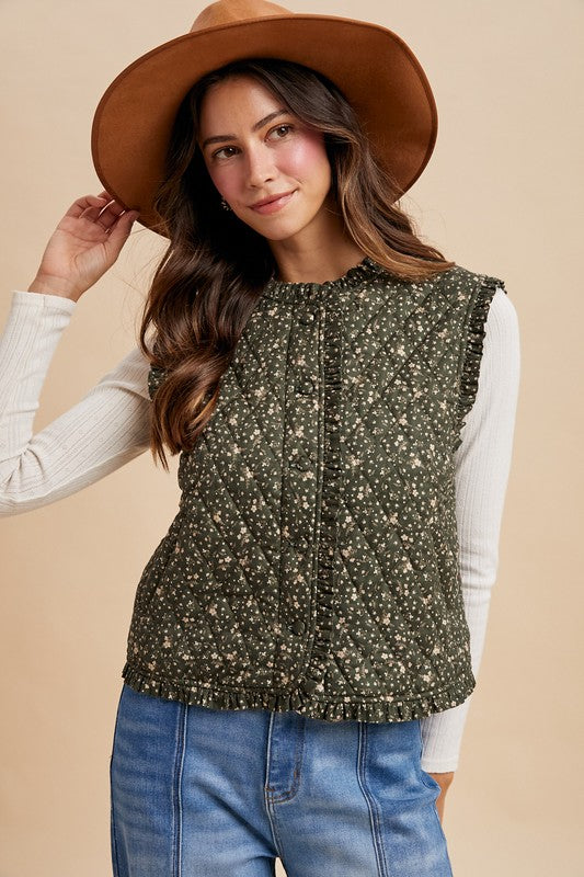 Ditsy Floral Quilted Vest