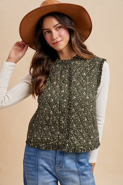 Ditsy Floral Quilted Vest