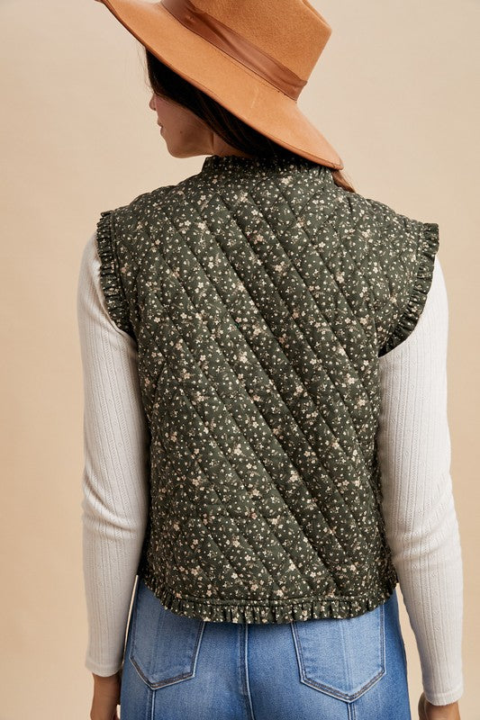 Ditsy Floral Quilted Vest