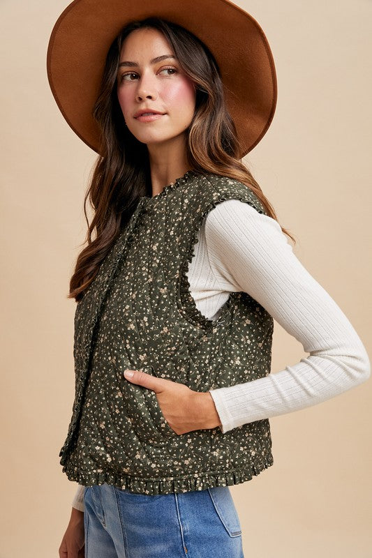 Ditsy Floral Quilted Vest