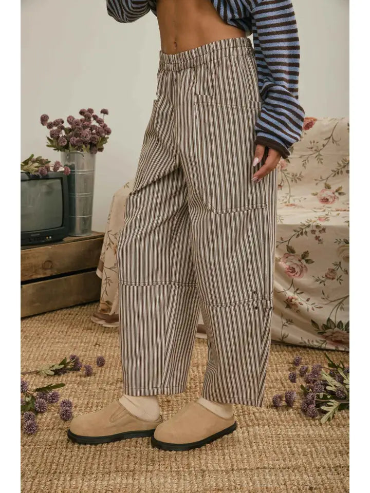 Fall Stripe Wide Leg Pants