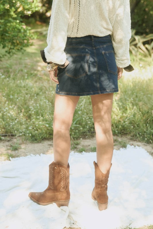 Noir Rebel Studded Skirt