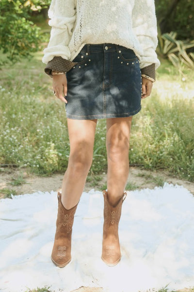Noir Rebel Studded Skirt