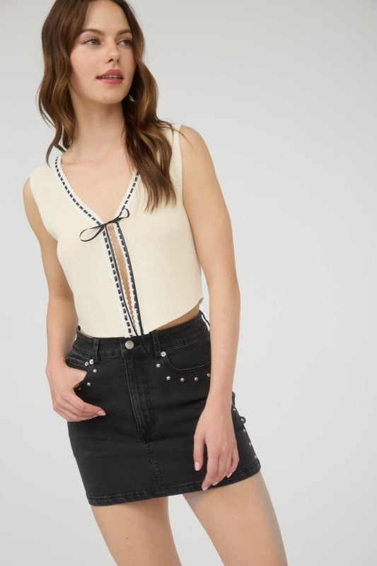 Noir Rebel Studded Skirt