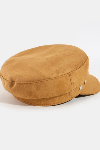 Disc Studded Faux Suede Beret Hat