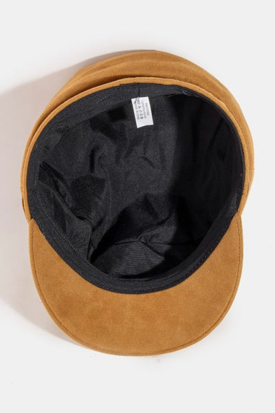 Disc Studded Faux Suede Beret Hat