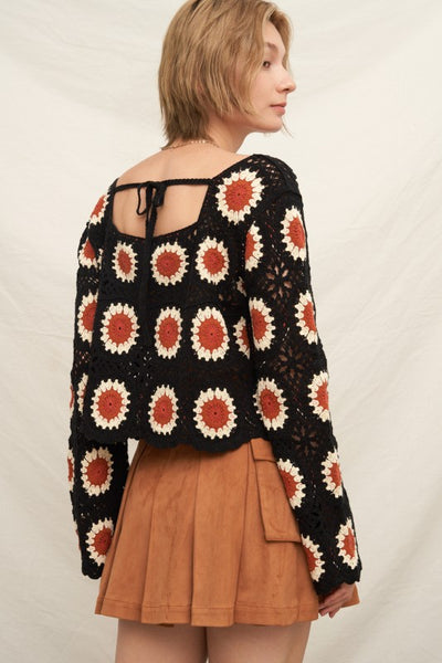 Sunflower Crochet Square Top