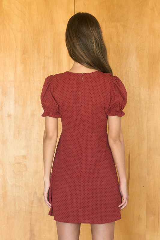 Maple Rose Polka Dot Mini Dress