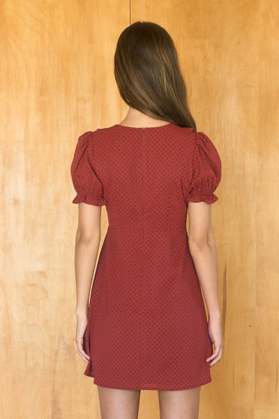 Maple Rose Polka Dot Mini Dress