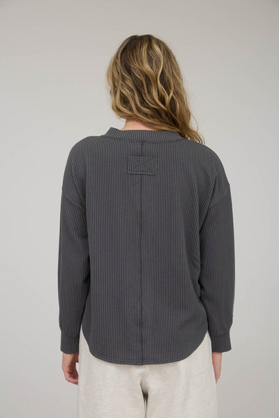 Mineral Washed Knit Henley Top