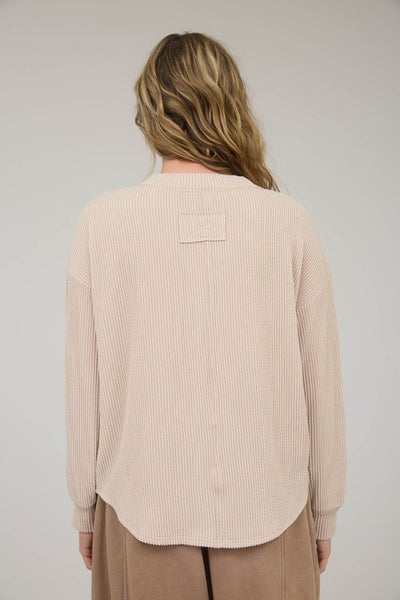 Mineral Washed Knit Henley Top