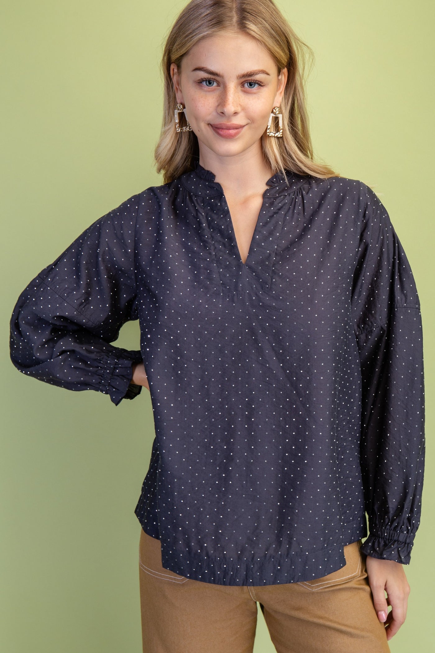 Charcoal Sparkle Blouse