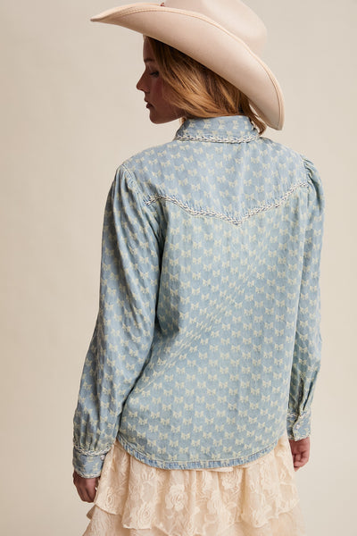 Western Bow Textured Top