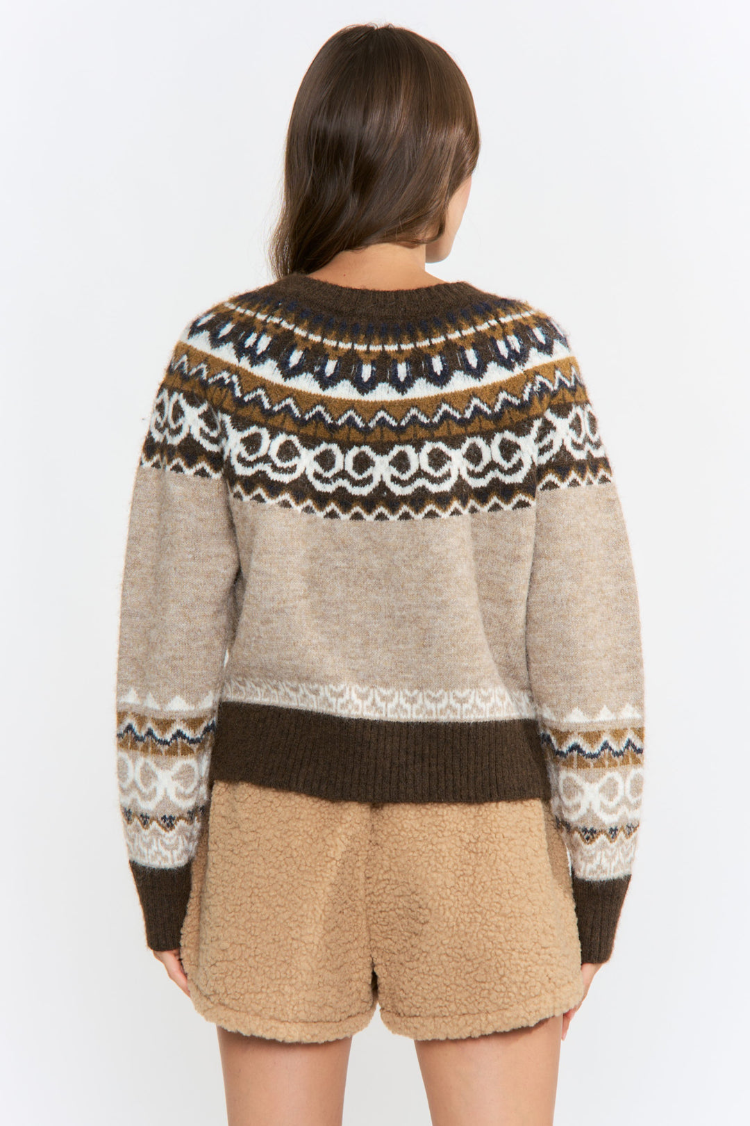 Fall Fair Isle- Mocha Cardigan
