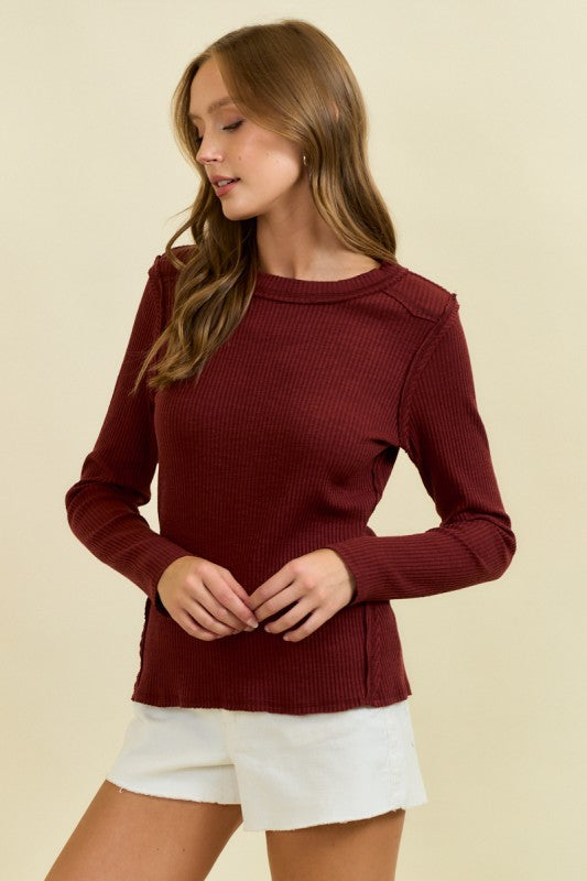 Sierra Yoke Ribbed Sweater