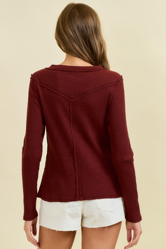 Sierra Yoke Ribbed Sweater