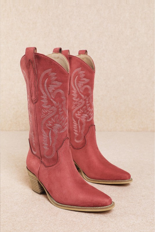 Orren Raspberry Suede Boot