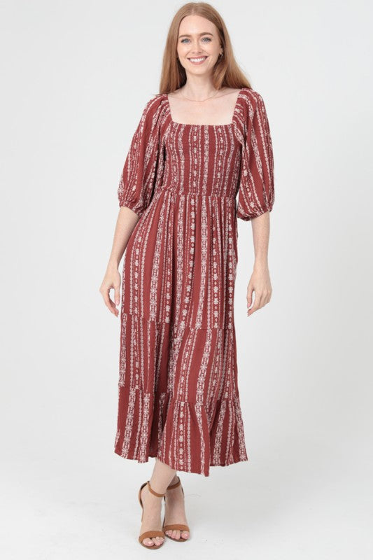 Cinnamon Mesa Midi Dress