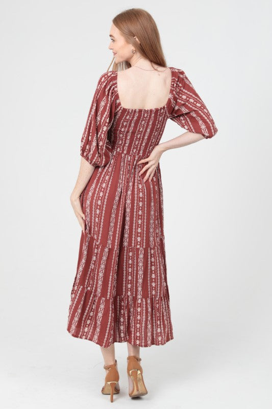 Cinnamon Mesa Midi Dress