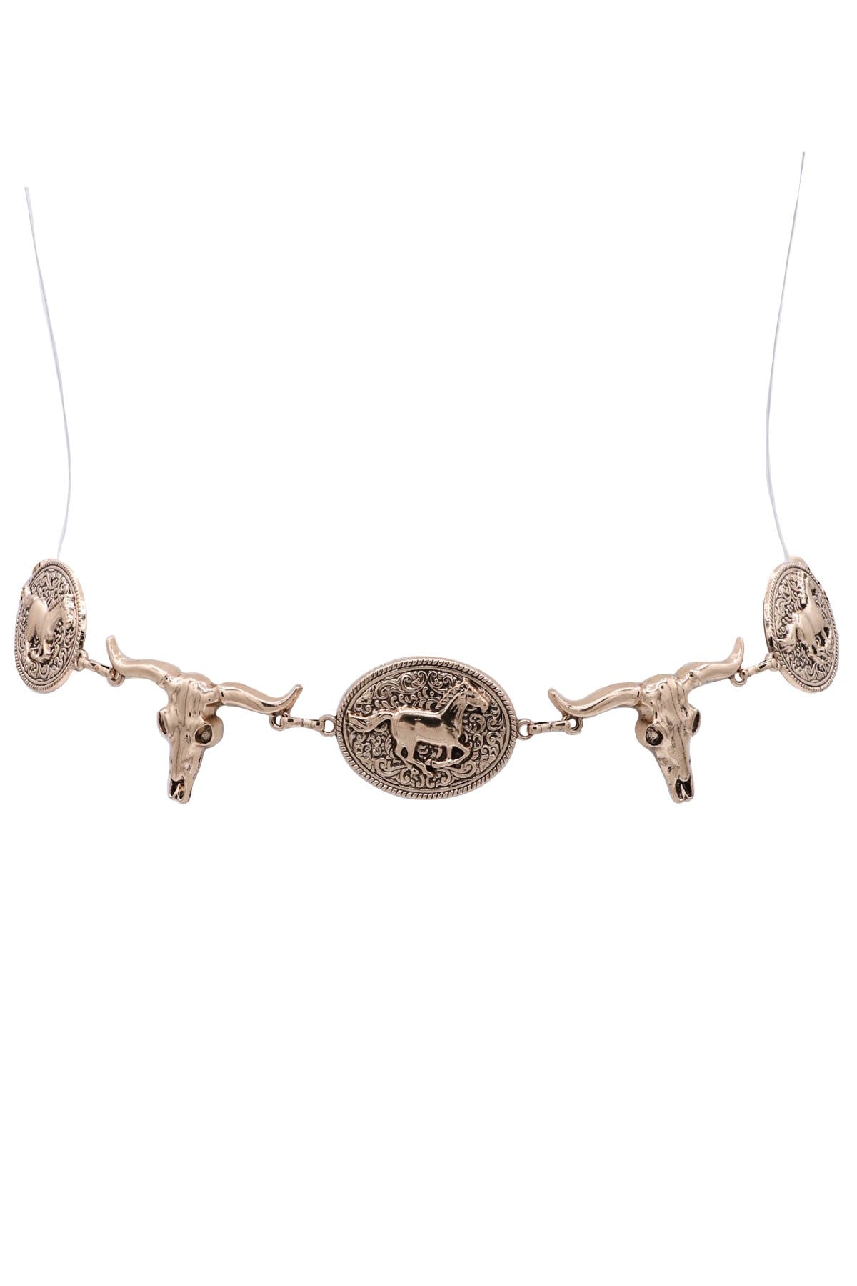 Long Horn Metal Concho Belt
