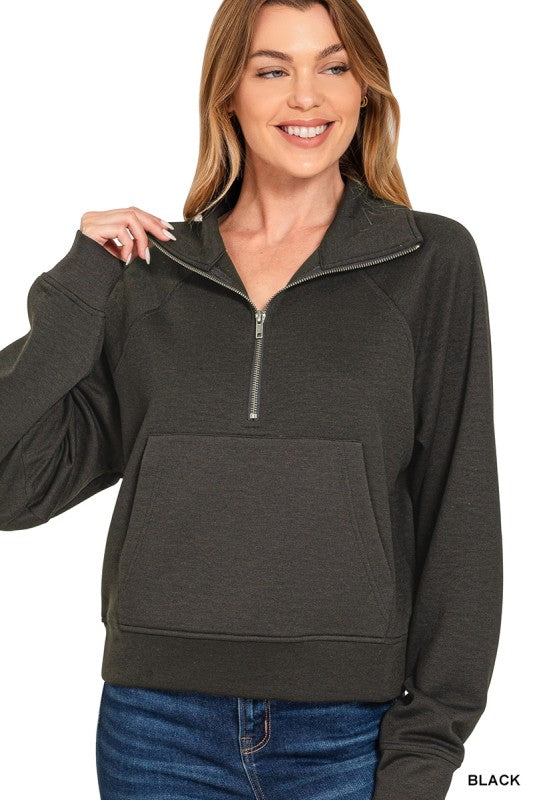 Scuba Half Zip Pullover - Black