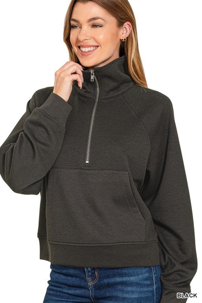 Scuba Half Zip Pullover - Black