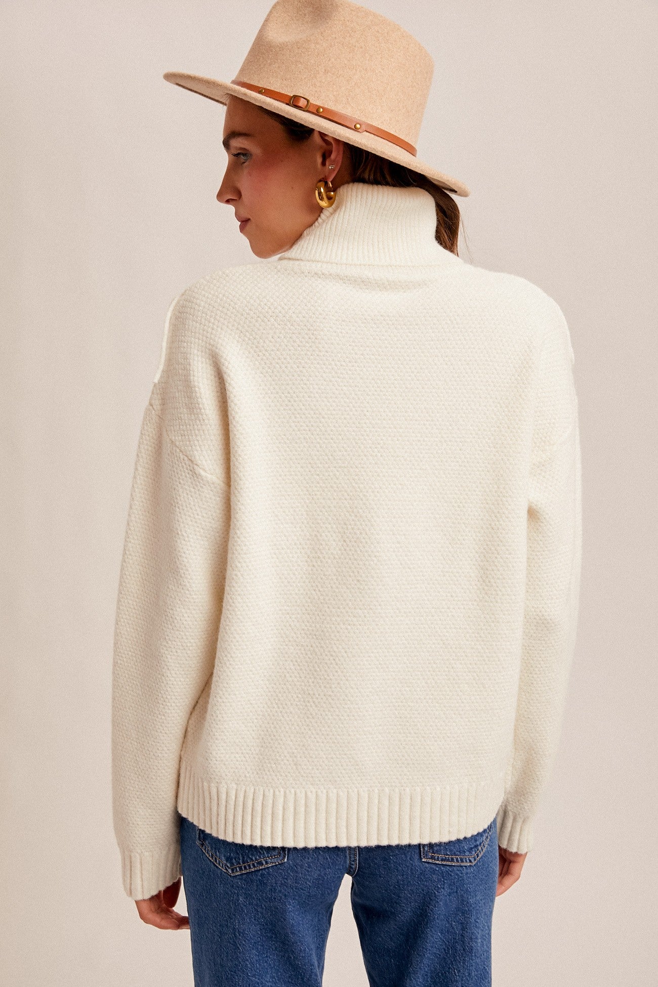 Fringed Layer Sweater- Off White