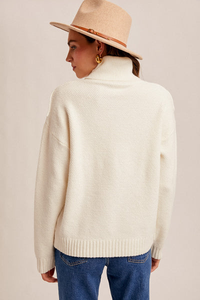 Fringed Layer Sweater- Off White