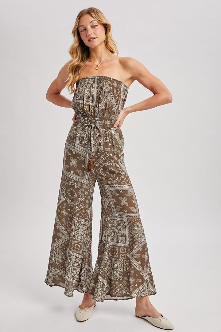 Boho Goddess Jumpsuit- Mocha