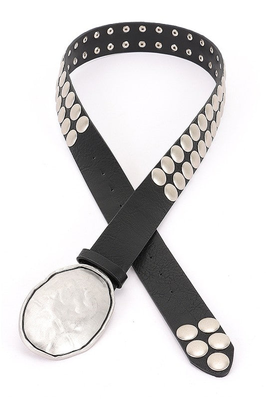 Faux Leather Studded Belt (2 colors)