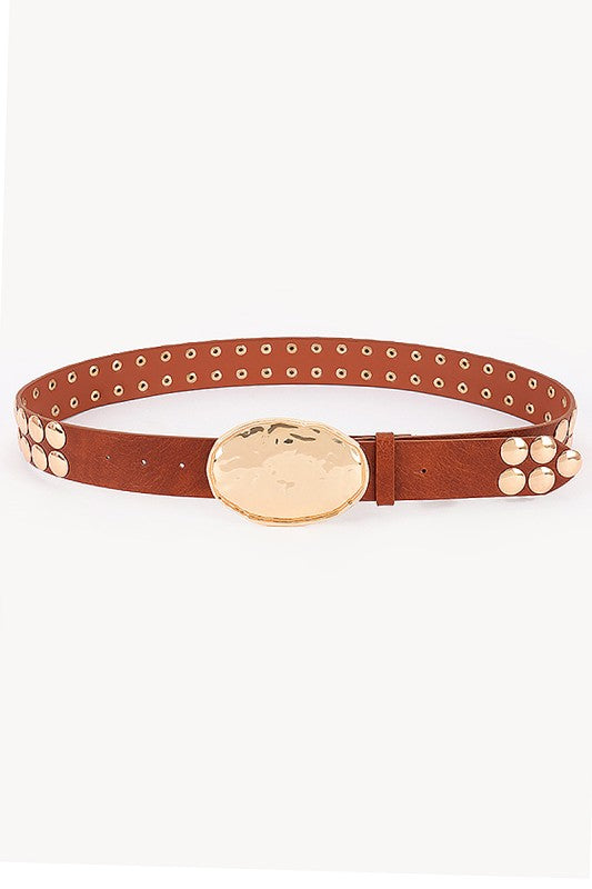 Faux Leather Studded Belt (2 colors)
