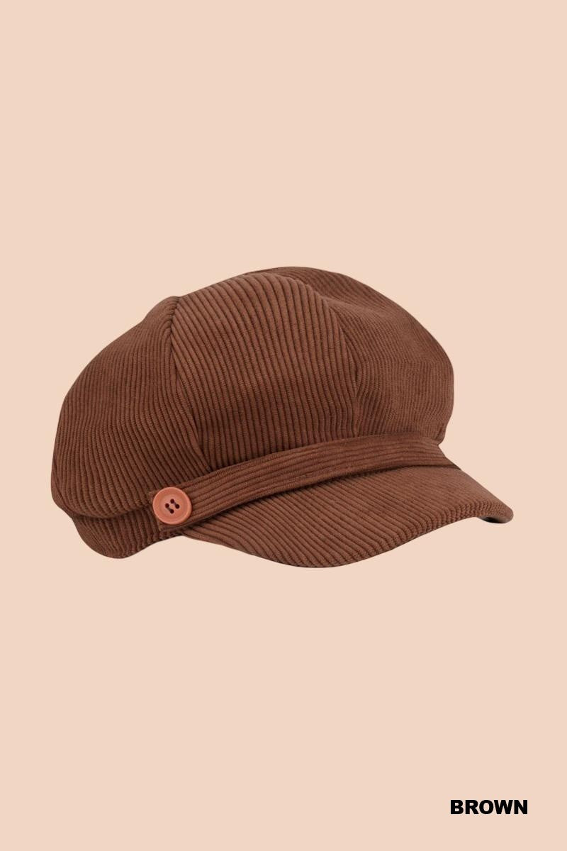Corduroy Cabbie Hat (2 Colors)