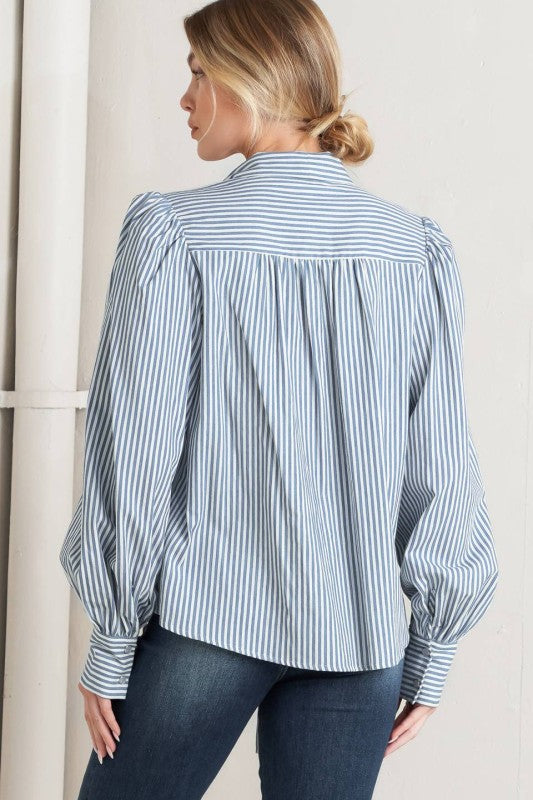 Sailors Kiss Tie-Neck Blouse