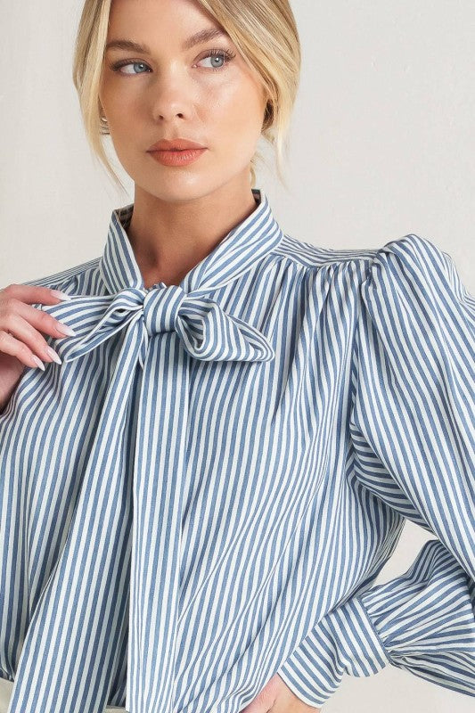 Sailors Kiss Tie-Neck Blouse