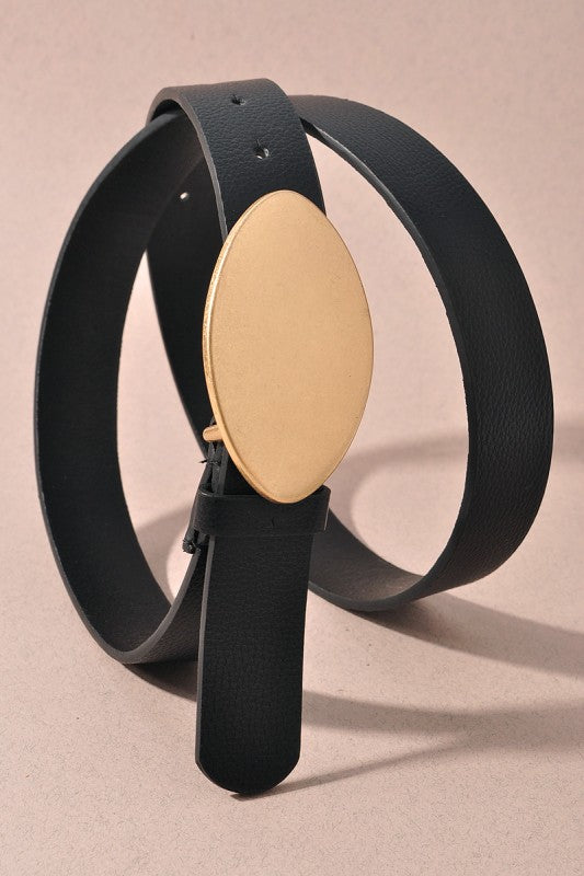 Retro Oval Faux Leather Belt (4 colors)